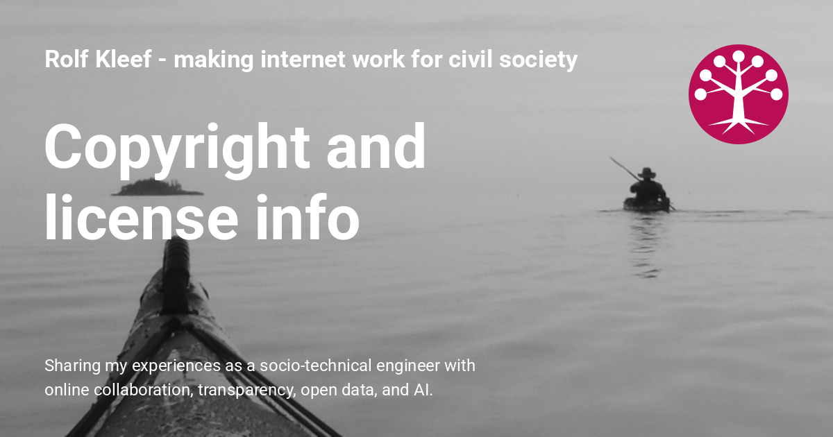Copyright and license info - Rolf Kleef - making internet work for ...